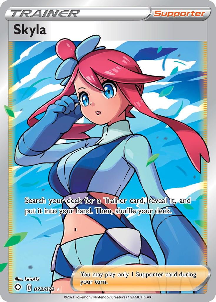 POKEMON SKYLA 072 / 072 SWSH SHINING FATES FULL ART ULTRA RARE TRAINER HOLO - NEAR MINT (NM)