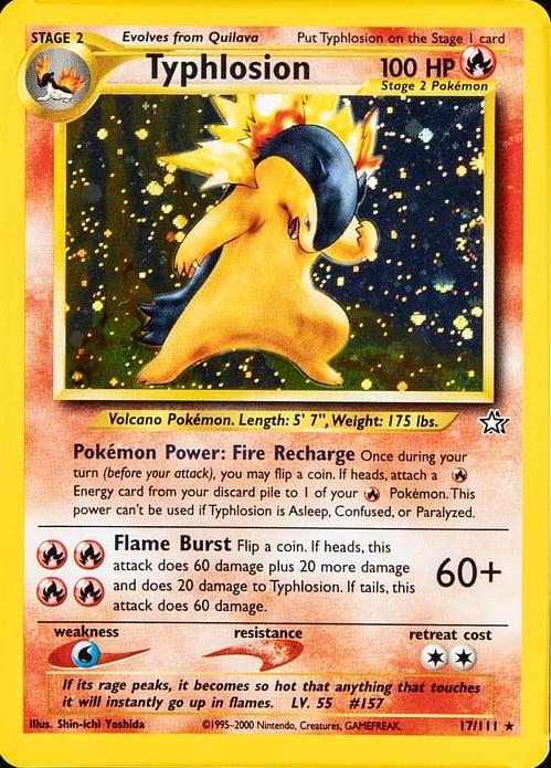 POKEMON TYPHLOSION 17/111 NEO GENESIS HOLO RARE WOTC - MODERATELY PLAYED (MP)