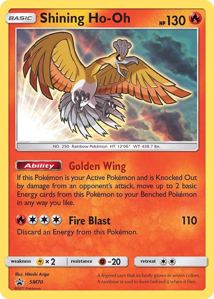 POKEMON SHINING HO-OH SM70 SUN & MOON BLACK STAR PROMO HOLO - NEAR MINT (NM)