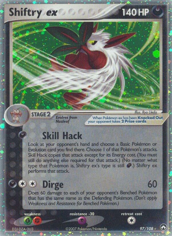 POKEMON SHIFTRY EX 97/108 EX POWER KEEPERS ULTRA RARE HOLO - MODERATELY PLAYED (MP)