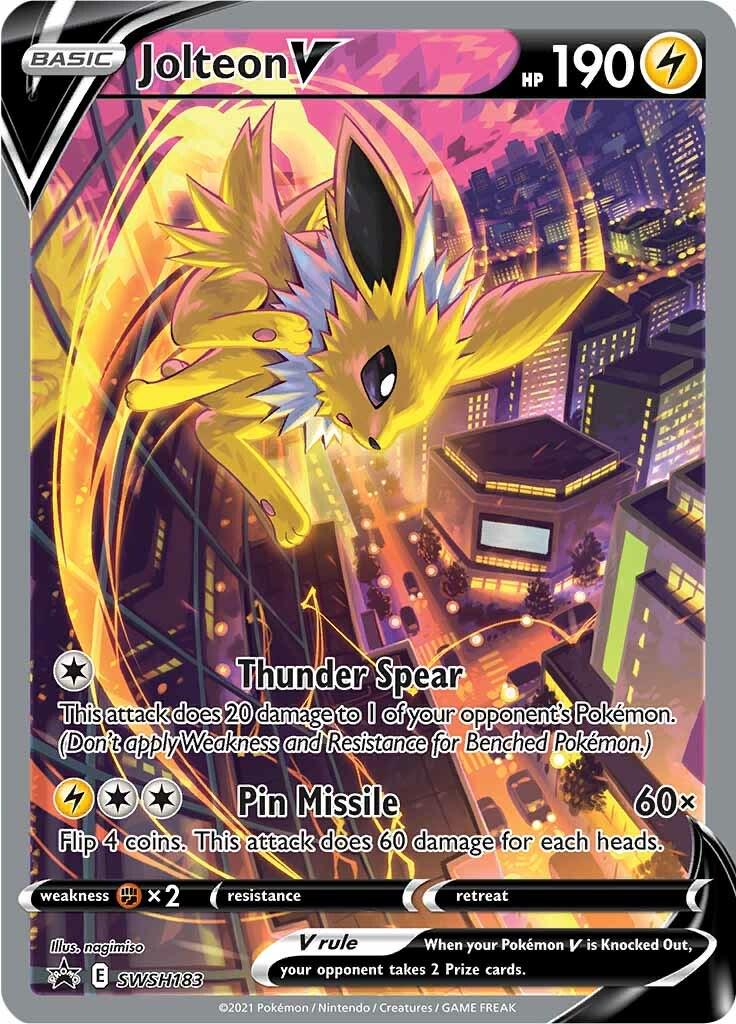 POKEMON JOLTEON V SWSH183 SWSH BLACK STAR PROMO ALTERNATE ART HOLO - NEAR MINT (NM)