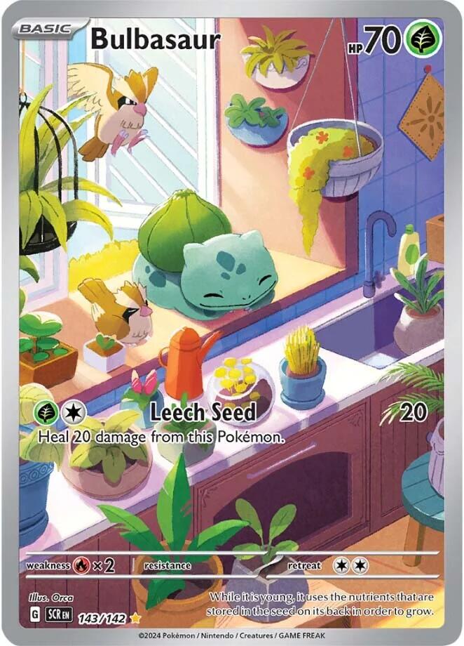POKEMON BULBASAUR 143/142 STELLAR CROWN IR ILLUSTRATION RARE HOLO - NEAR MINT (NM)