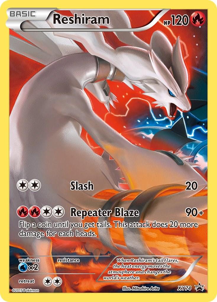 POKEMON RESHIRAM XY74 XY BLACK STAR PROMO FULL ART HOLO - LIGHTLY PLAYED (LP)