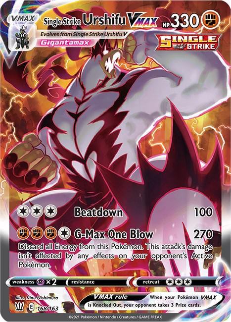 POKEMON SINGLE STRIKE URSHIFU VMAX 168/163 SWSH BATTLE STYLES ALTERNATE FULL ART HOLO - NEAR MINT (NM)