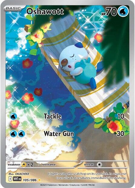POKEMON OSHAWOTT 105/86 SV WHITE FLARE IR ILLUSTRATION RARE HOLO - NEAR MINT (NM)