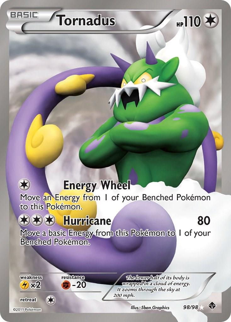 POKEMON TORNADUS 98 / 98 BW EMERGING POWERS FULL ART ULTRA RARE- NEAR MINT