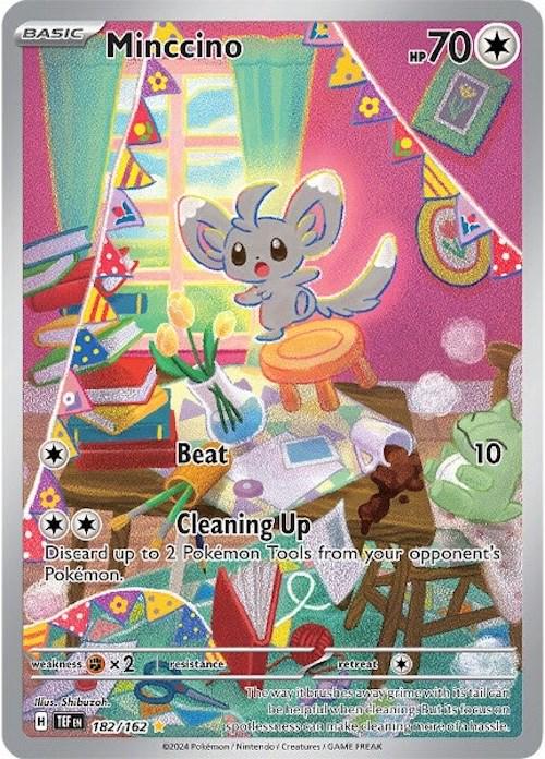 POKEMON MINCCINO 182 / 162 TEMPORAL FORCES IR ILLUSTRATION RARE HOLO - NEAR MINT (NM)
