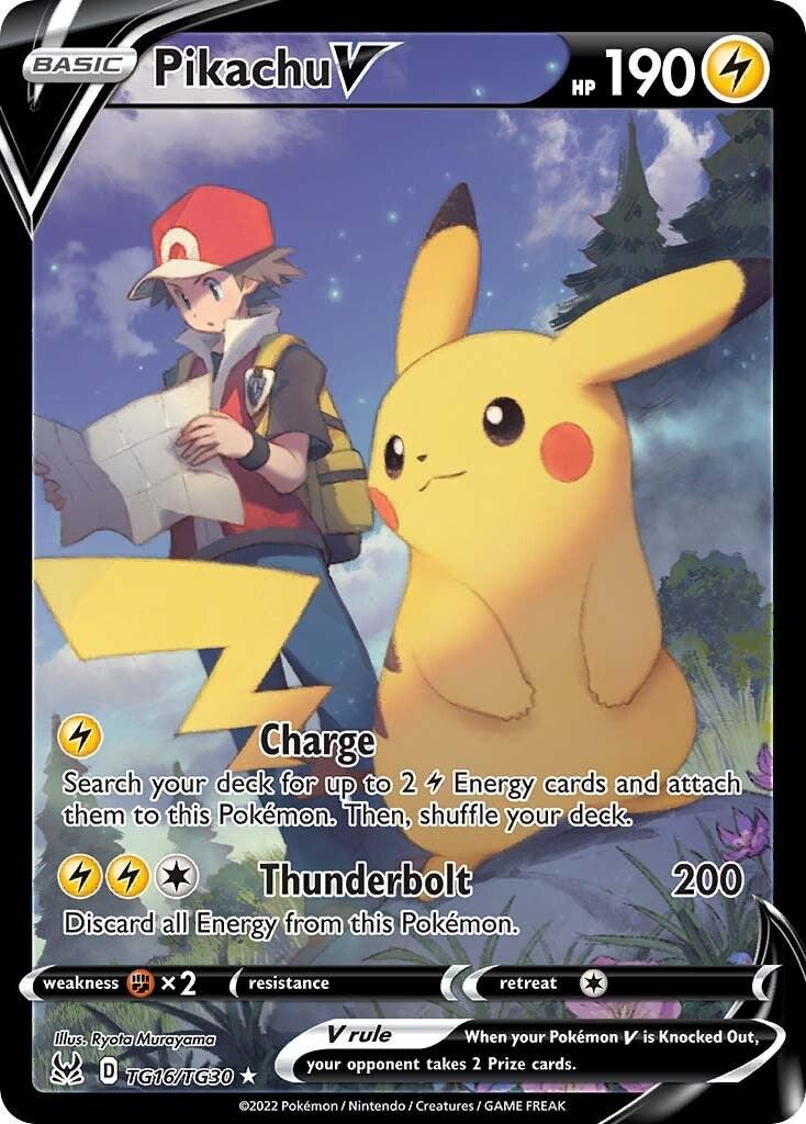 POKEMON PIKACHU V TG16 / TG30 LOST ORIGIN TRAINER GALLERY HOLO - NEAR MINT (NM)