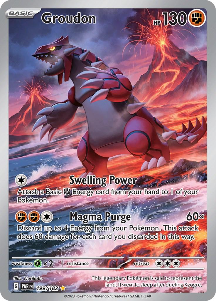 POKEMON GROUDON 199 / 182 PARADOX RIFT IR ILLUSTRATION RARE - NEAR MINT