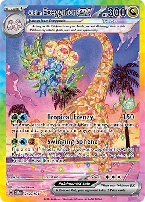 POKEMON ALOLAN EXEGGUTOR EX 242/191 SURGING SPARKS SIR SPECIAL ILLUSTRATION RARE HOLO - NEAR MINT (NM)