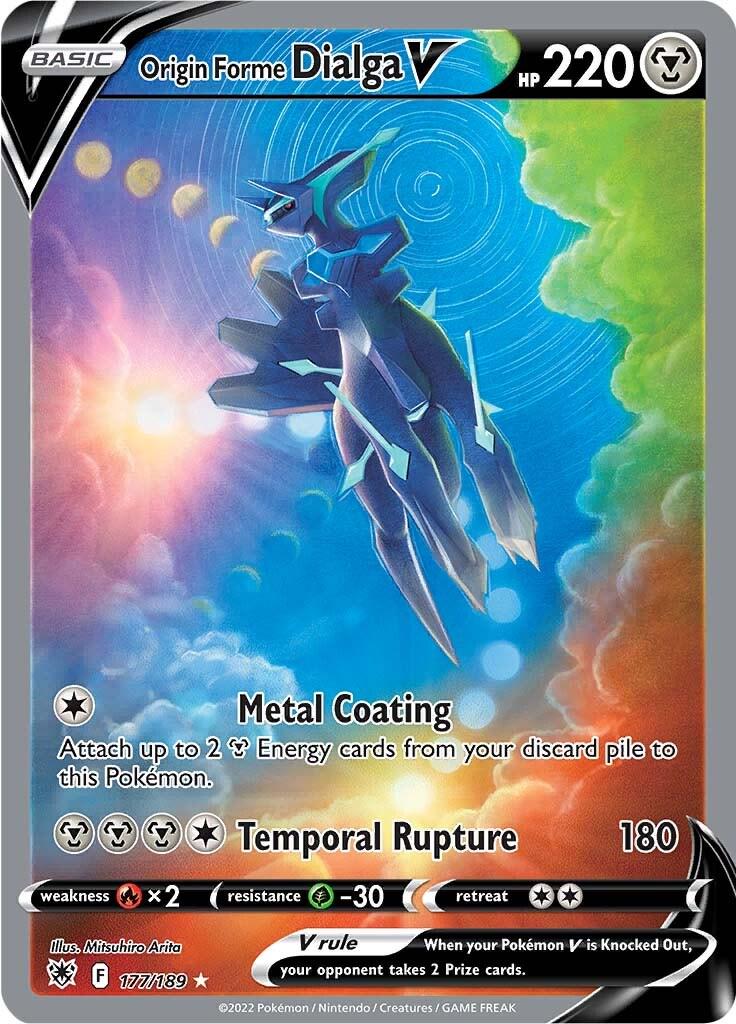 POKEMON ORIGIN FORME DIALGA V 177 / 189 ALT ART ASTRAL RADIANCE SINGLE - NEAR MINT