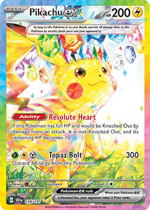 POKEMON PIKACHU EX 238/191 SIR SPECIAL ILLUSTRATION RARE SURGING SPARKS HOLO - LIGHTLY PLAYED (LP)