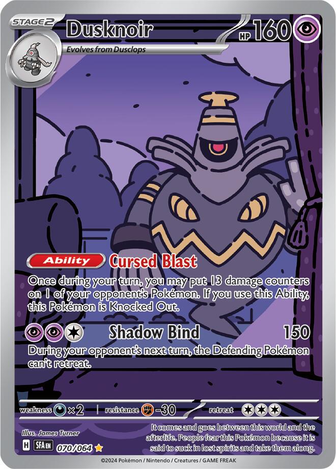 POKEMON DUSKNOIR 70 / 64 SHROUDED FABLE IR ILLUSTRATION RARE - NEAR MINT