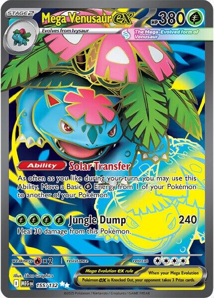 POKEMON MEGA VENUSAUR EX 155/132 MEGA EVOLUTION ULTRA RARE FULL ART HOLO - NEAR MINT (NM)