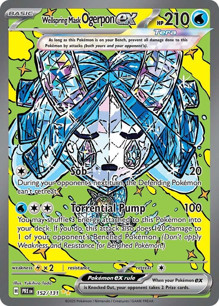 POKEMON WELLSPRING MASK OGERPON EX 152 / 131 PRISMATIC EVOLUTIONS SIR SPECIAL ILLUSTRATION RARE - NEAR MINT