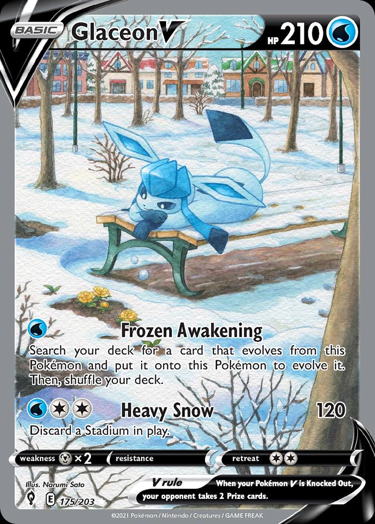 POKEMON GLACEON V 175/203 SWSH EVOLVING SKIES ALTERNATE FULL ART HOLO - NEAR MINT (NM)