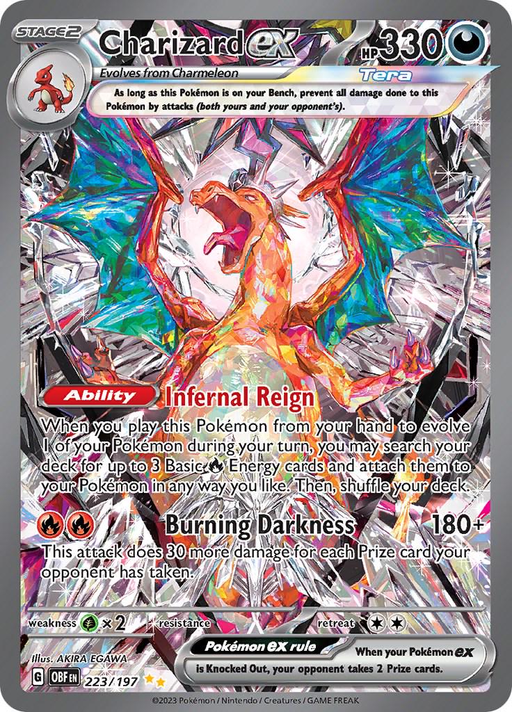 POKEMON CHARIZARD EX 223 / 197 SIR OBSIDIAN FLAMES SINGLE - NEAR MINT