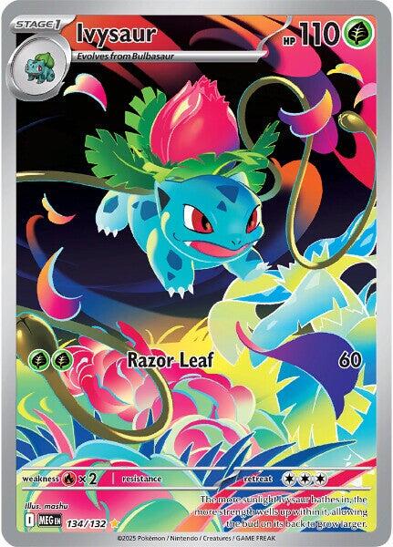 POKEMON IVYSAUR 134/132 MEGA EVOLUTION IR ILLUSTRATION RARE HOLO - NEAR MINT (NM)