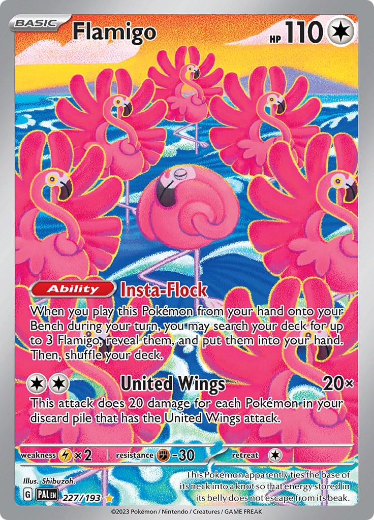 POKEMON FLAMIGO 227 / 193 SV PALDEA EVOLVED IR ILLUSTRATION RARE HOLO - NEAR MINT (NM)