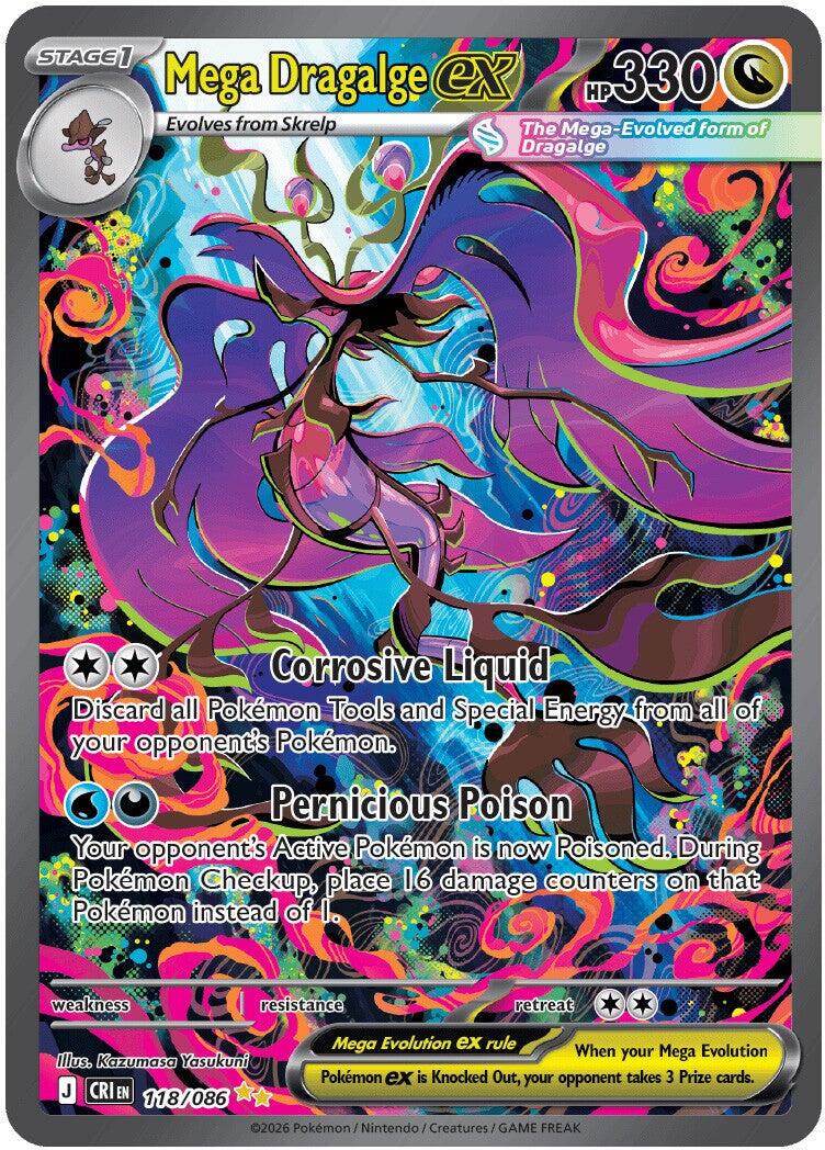 POKEMON MEGA DRAGALGE EX 118 / 086 CHAOS RISING SIR SPECIAL ILLUSTRATION RARE HOLO - NEAR MINT (NM)