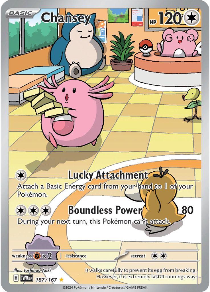 POKEMON CHANSEY 187 / 167 TWILIGHT MASQUERADE IR ILLUSTRATION RARE - NEAR MINT