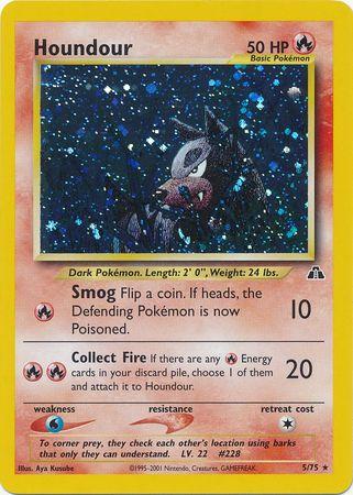 POKEMON HOUNDOUR 5/75 NEO DISCOVERY HOLO RARE WOTC UNLIMITED - LIGHTLY PLAYED (LP)