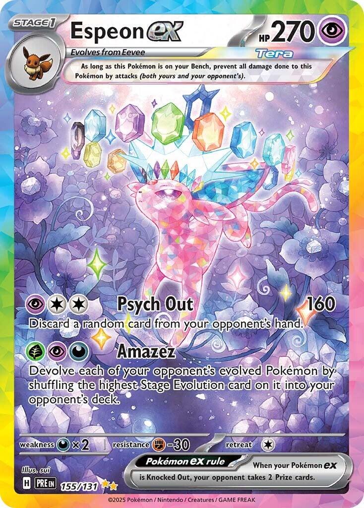 POKEMON ESPEON EX 155 / 131 SIR SPECIAL ILLUSTRATION RARE PRISMATIC EVOLUTIONS HOLO - NEAR MINT (NM)