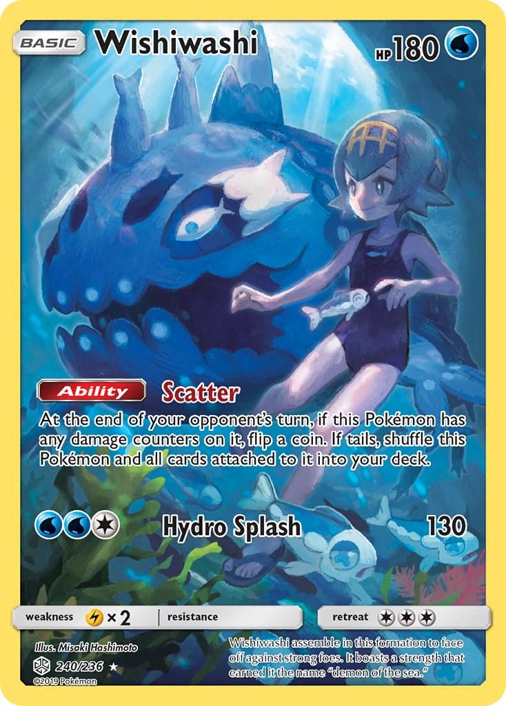 POKEMON WISHIWASHI 240/236 SM COSMIC ECLIPSE SECRET RARE FULL ART HOLO - NEAR MINT (NM)