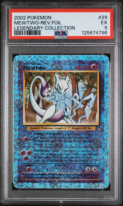 2002 POKEMON LEGENDARY COLLECTION #29 MEWTWO REVERSE HOLO PSA 5 EX