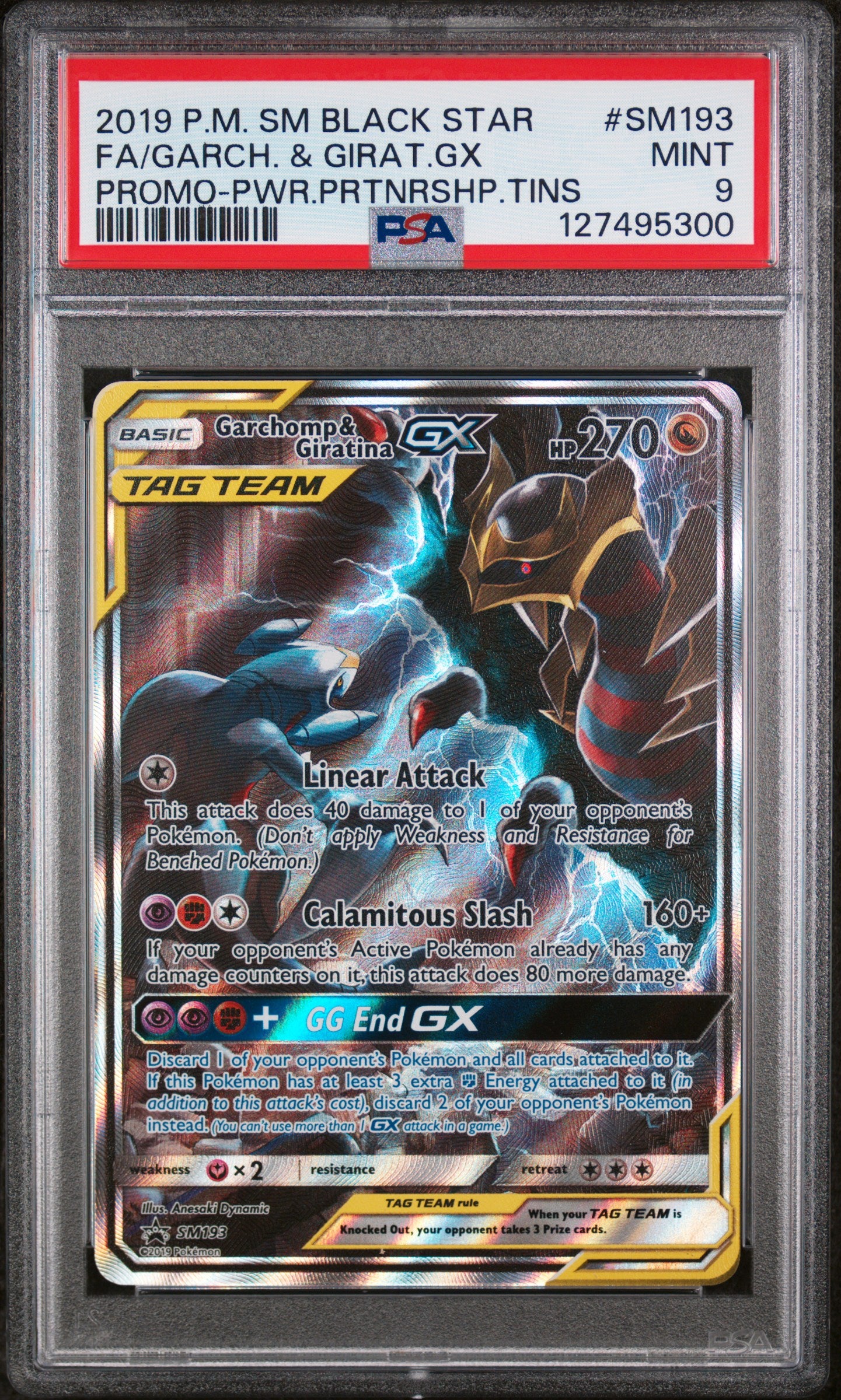 2019 POKEMON SM BLACK STAR PROMO #SM193 GARCHOMP & GIRATINA GX PSA 9 MINT
