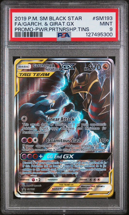 2019 POKEMON SM BLACK STAR PROMO #SM193 GARCHOMP & GIRATINA GX PSA 9 MINT