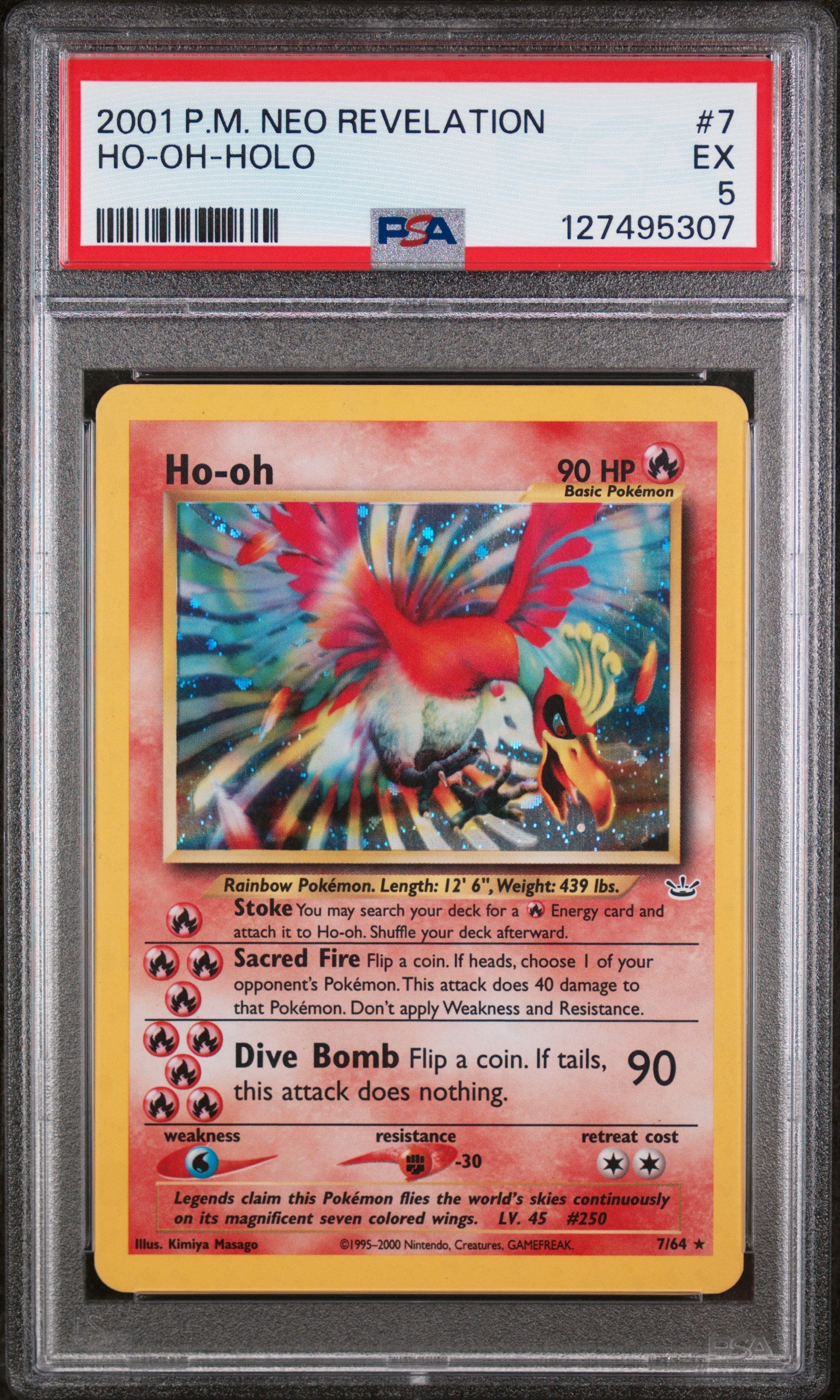 2001 POKEMON NEO REVELATION #7 HO-OH HOLO RARE PSA 5 EX