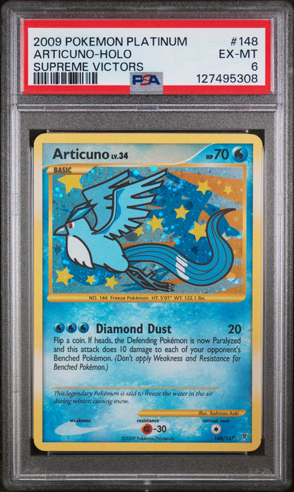 2009 POKEMON PLATINUM SUPREME VICTORS #148 ARTICUNO HOLO SECRET RARE PSA 6 EX-MT