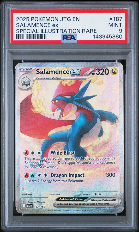 2025 POKEMON JOURNEY TOGETHER #187 SALAMENCE EX SIR SPECIAL ILLUSTRATION RARE PSA 9 MINT