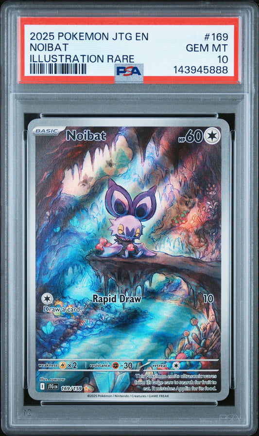 2025 POKEMON JOURNEY TOGETHER #169 NOIBAT IR ILLUSTRATION RARE PSA 10 GEM MINT