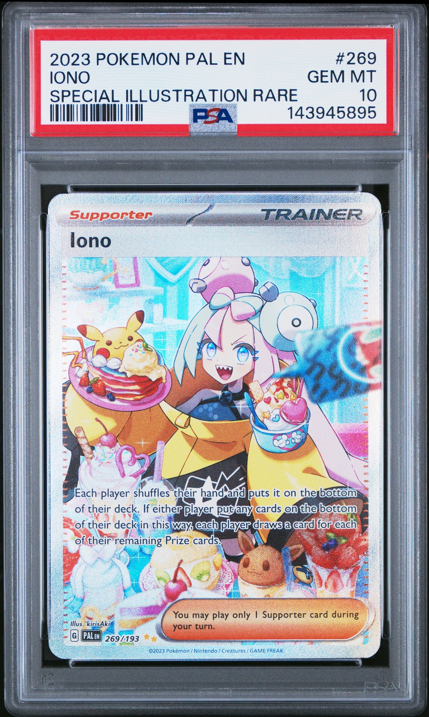 2023 POKEMON PALDEA EVOLVED #269 IONO SPECIAL ILLUSTRATION RARE PSA 10 GEM MINT