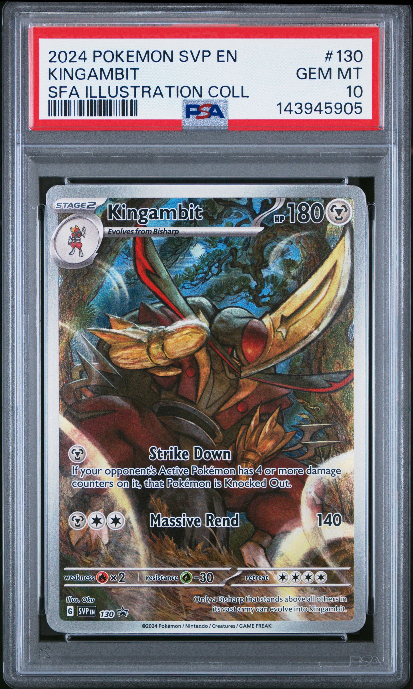 2024 POKEMON SVP EN #130 KINGAMBIT BLACK STAR PROMO SFA ILLUSTRATION COLLECTION PSA 10 GEM MINT