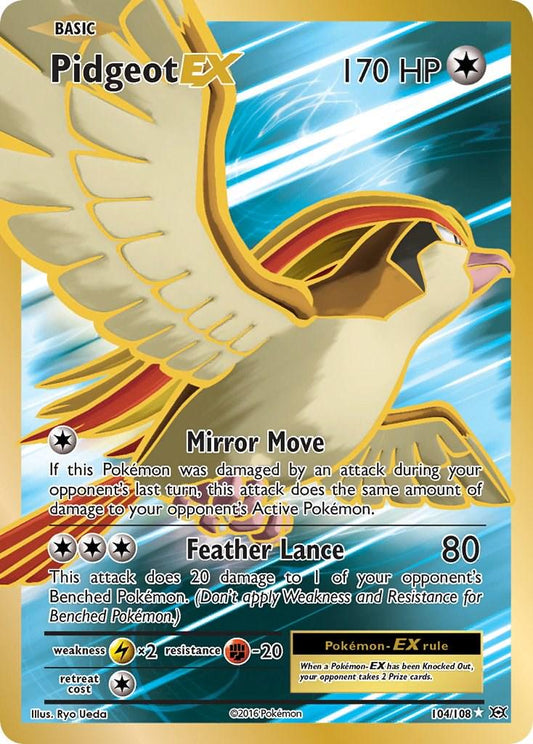 2016 POKEMON XY EVOLUTIONS #104 FA/PIDGEOT EX EVOLUTIONS PSA 10 GEM MINT
