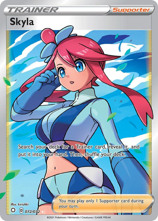 POKEMON SKYLA 072 / 072 SWSH SHINING FATES FULL ART ULTRA RARE TRAINER HOLO - NEAR MINT (NM)