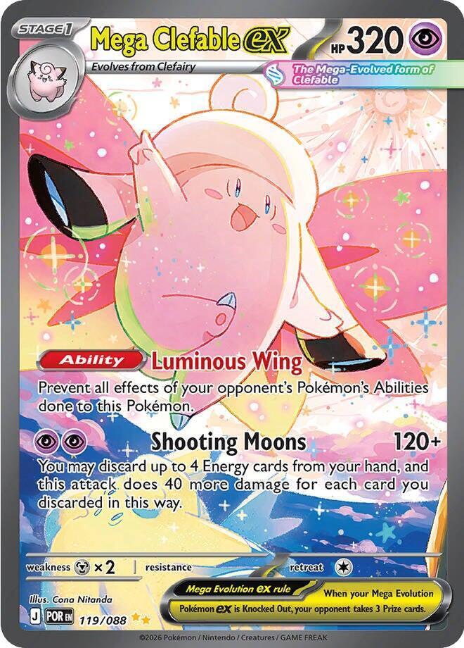 POKEMON MEGA CLEFABLE EX 119 / 088 PERFECT ORDER SIR SPECIAL ILLUSTRATION RARE HOLO - NEAR MINT (NM)