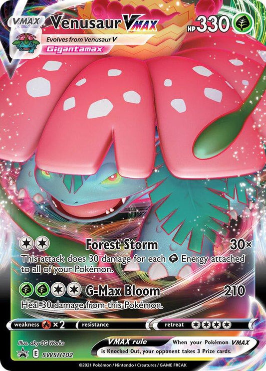 POKEMON VENUSAUR VMAX SWSH102 SWSH BLACK STAR PROMO HOLO - LIGHTLY PLAYED (LP)