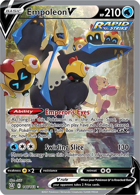 POKEMON EMPOLEON V 146 / 163 BATTLE STYLES ALTERNATE FULL ART - NEAR MINT
