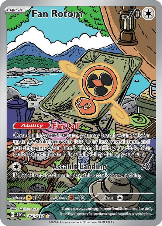 POKEMON FAN ROTOM 250 / 217 ASCENDED HEROES IR ILLUSTRATION RARE - NEAR MINT