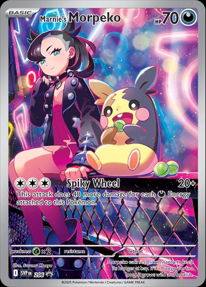 POKEMON MARNIE'S MORPEKO SVP 206 IR RIVAL BATTLE DECK BLACK STAR PROMO HOLO - NEAR MINT