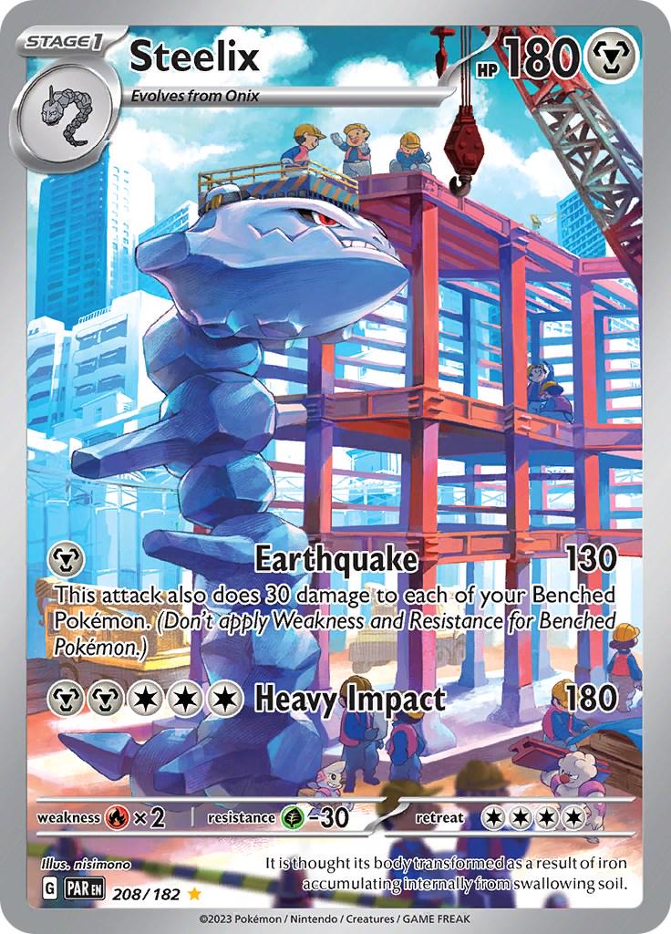 POKEMON STEELIX 208/182 PARADOX RIFT IR ILLUSTRATION RARE HOLO - NEAR MINT (NM)