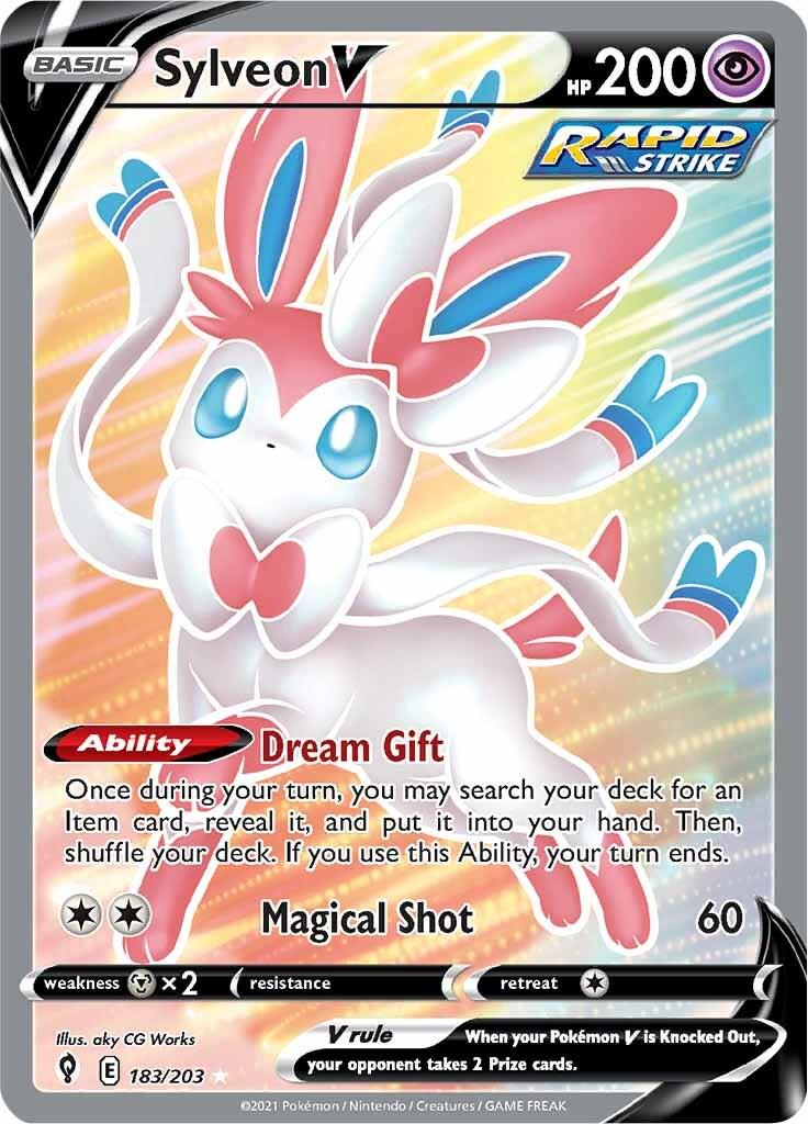 POKEMON SYLVEON V 193/203 SWSH EVOLVING SKIES ULTRA RARE FULL ART HOLO - NEAR MINT (NM)