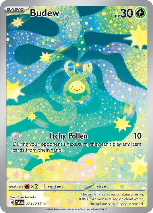 POKEMON BUDEW 221 / 217 ASCENDED HEROES IR ILLUSTRATION RARE HOLO - NEAR MINT (NM)