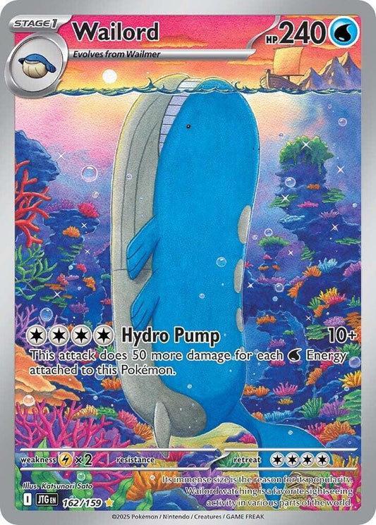 POKEMON WAILORD 162 / 159 JOURNEY TOGETHER IR ILLUSTRATION RARE - NEAR MINT