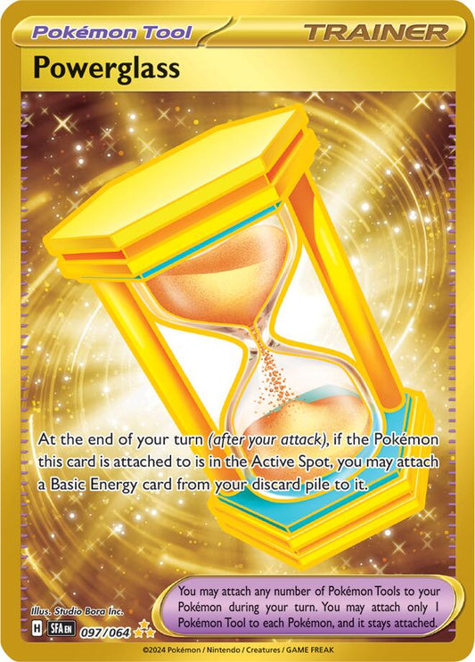 POKEMON POWER GLASS 97 / 64 SHROUDED FABLE HYPER RARE GOLD HOLO TRAINER - NEAR MINT