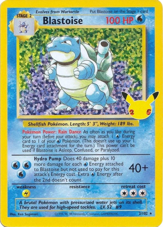 POKEMON BLASTOISE 2 / 102 CELEBRATIONS CLASSIC COLLECTION HOLO - NEAR MINT